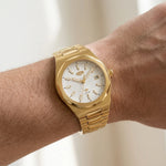 HeroForce 5041 Gold Light - gold luxury watch, worn wrist, natural daylight