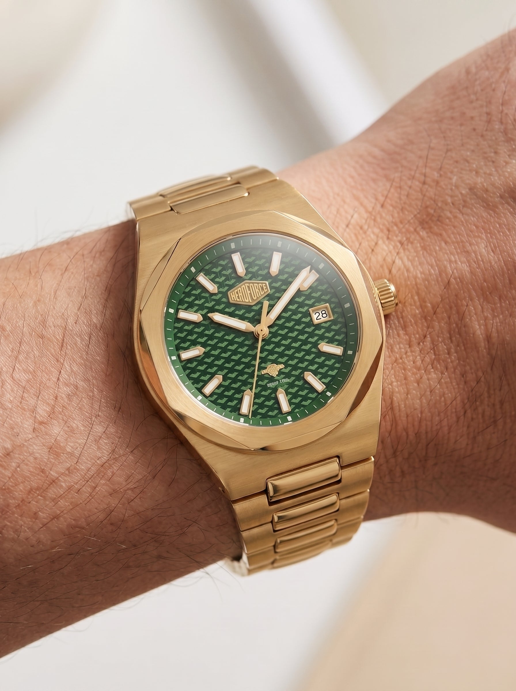 HeroForce 5041 Luxury Ana - worn on wrist, modern luxury, soft lighting