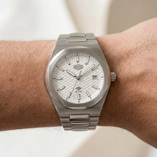 Heroforce 5041 Men's Watc - worn wrist, natural skin, luxury style, soft light