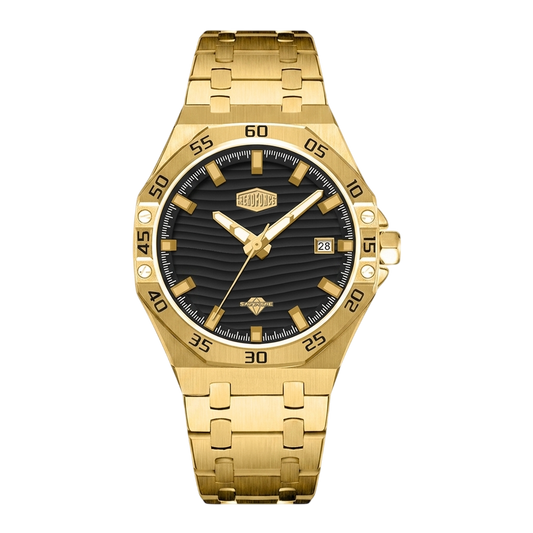 HeroForce 5043 Gold Light - gold watch, macro dial, luxury, white background
