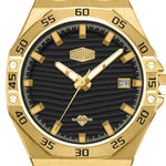 HeroForce 5043 Gold Light - Men’s Octagonal Wave Dial Quiet Luxury