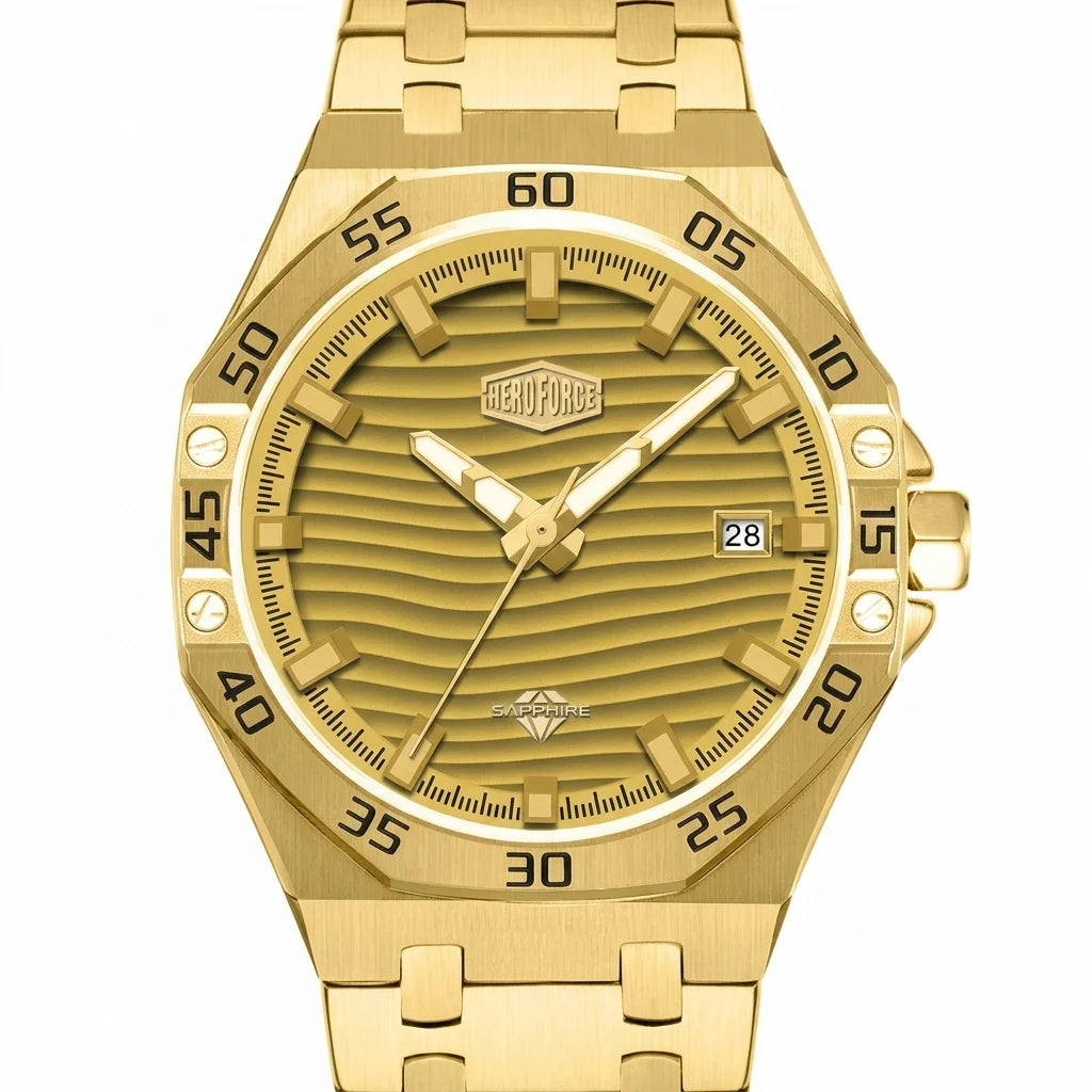 close up gold dial