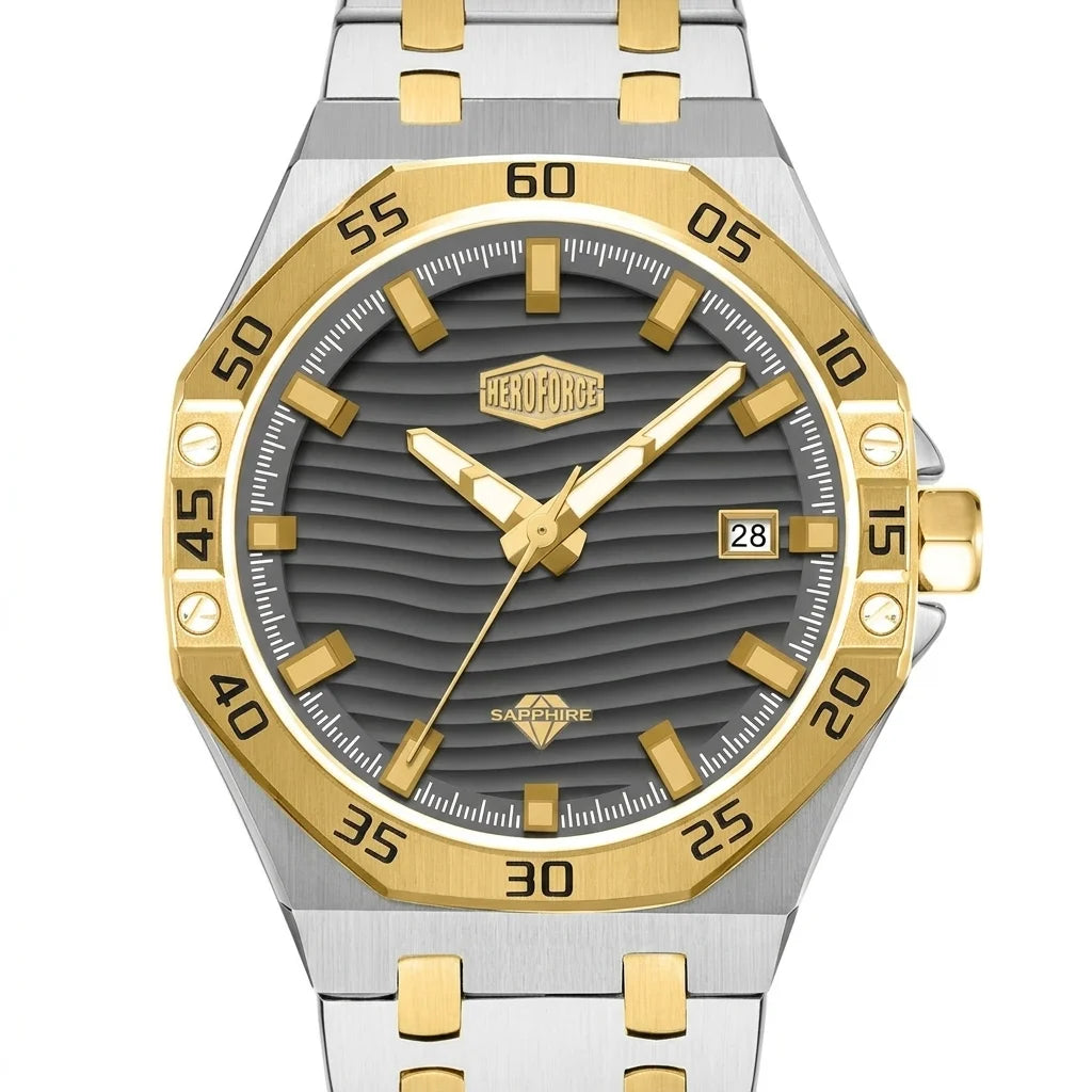 HeroForce 5043 Men's Octa - macro dial, sharp detail, luxury studio