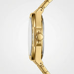 side view gold watch