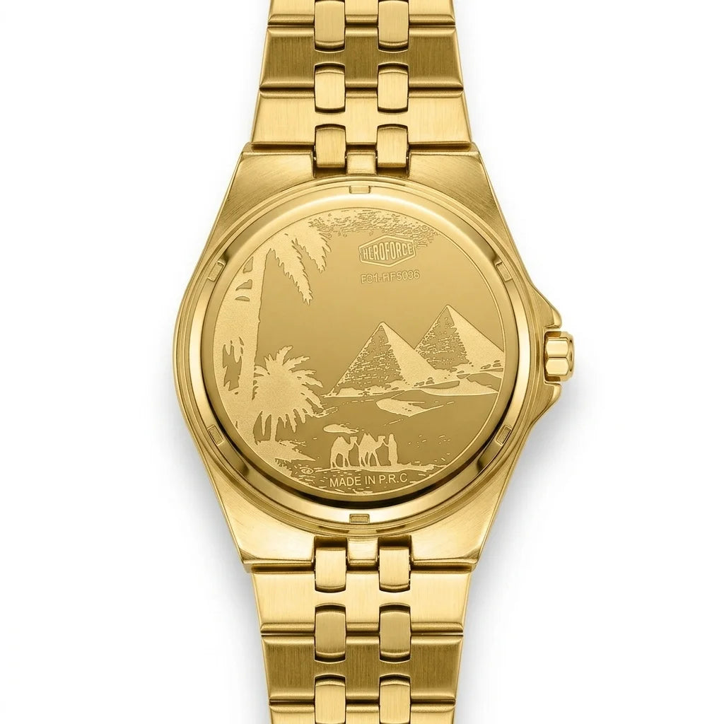 engraved case back pyramids