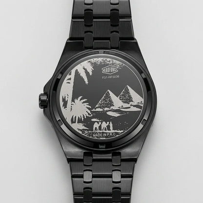HeroForce 5043 Octagonal - engraved caseback, stainless steel, macro
