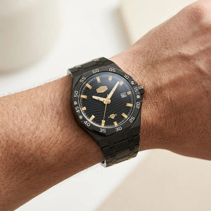 HeroForce 5043 Octagonal - Octagonal luxury watch, on wrist, natural skin
