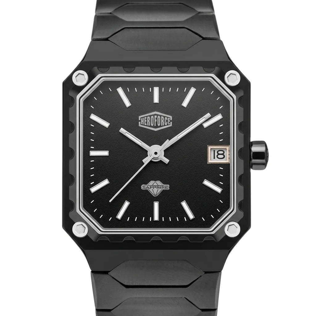 Heroforce 5045 Men's Watc - dial macro, luxury, sharp details