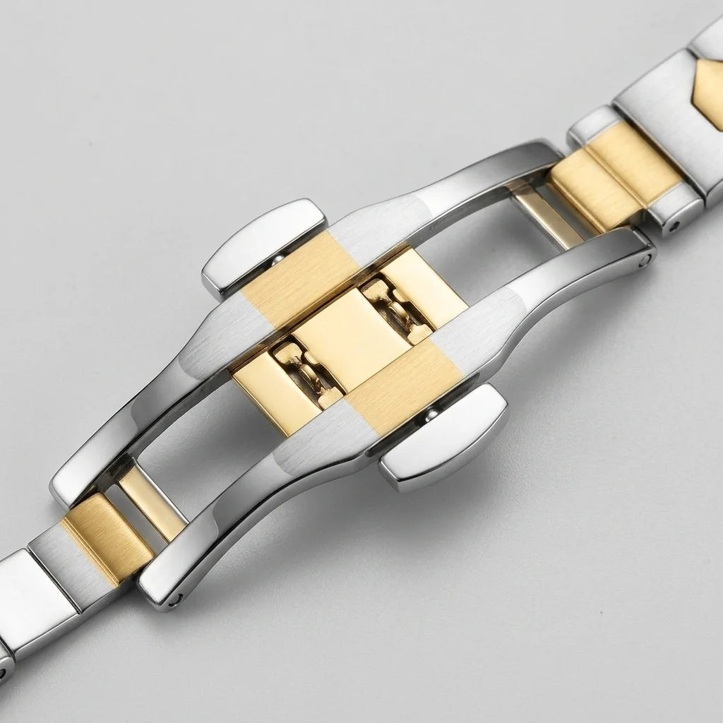 HeroForce 5045 Square Cas - leather strap, metal buckle, luxury detail