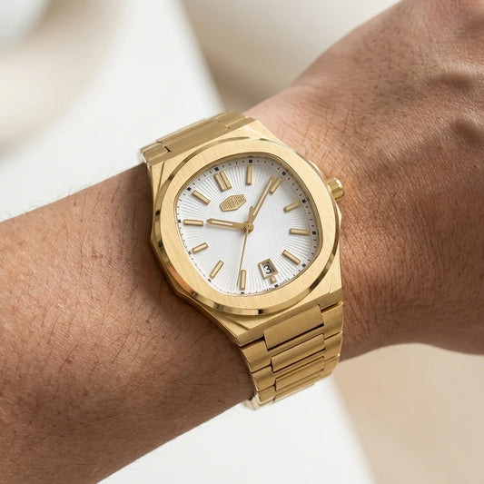 HeroForce 5046 Gold Light - gold watch, luxury, worn