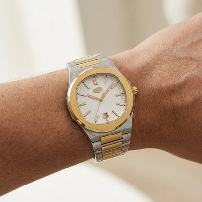 HeroForce 5046 Luxury Ana - worn on wrist, luxury timepiece, natural skin, premium studio