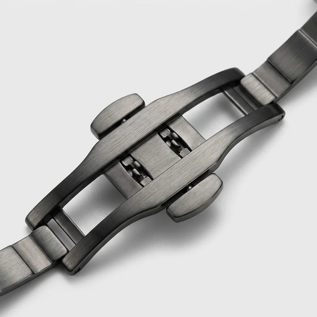 HeroForce 5046 Sunray Dia - black leather strap, silver buckle