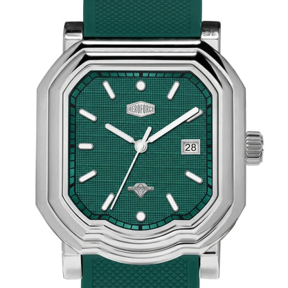 Heroforce 5051P Men's Bus - macro dial view, sharp markers hands, luxury style