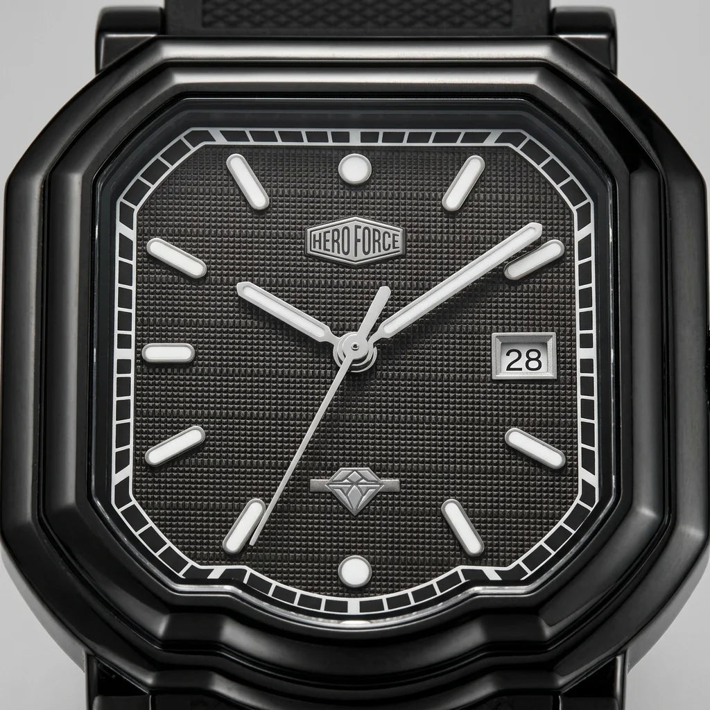 close up black dial