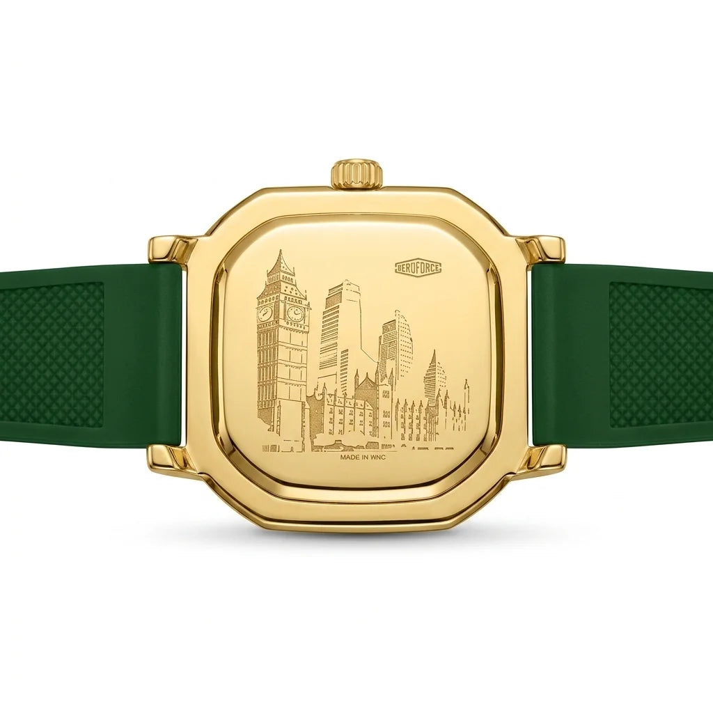 HeroForce 5051P Square Bu - engraved case back, stainless steel, luxury watch
