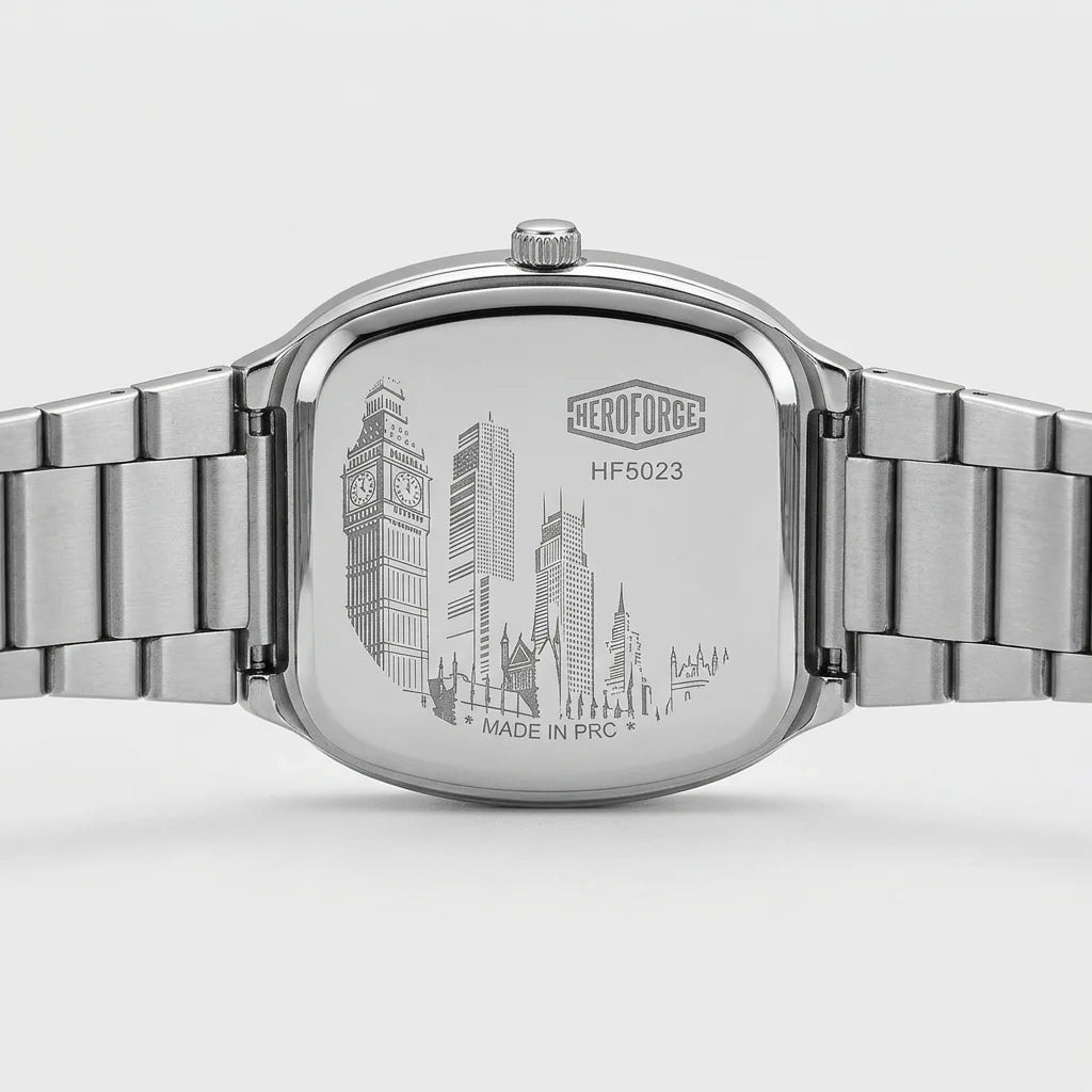 Heroforce 5055GL Timepiece - engraved steel case back, luxury