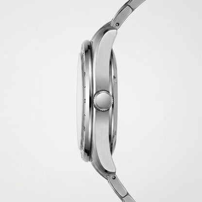 HeroForce 5056 silver luxury watch side profile macro