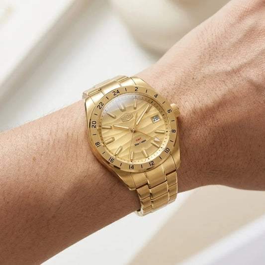 HeroForce 5056 Gold Light - luxury wristwatch, worn, editorial