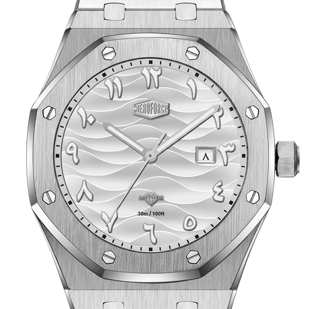 HeroForce 5070B - Men’s O - macro dial, sharp, luxury, white background