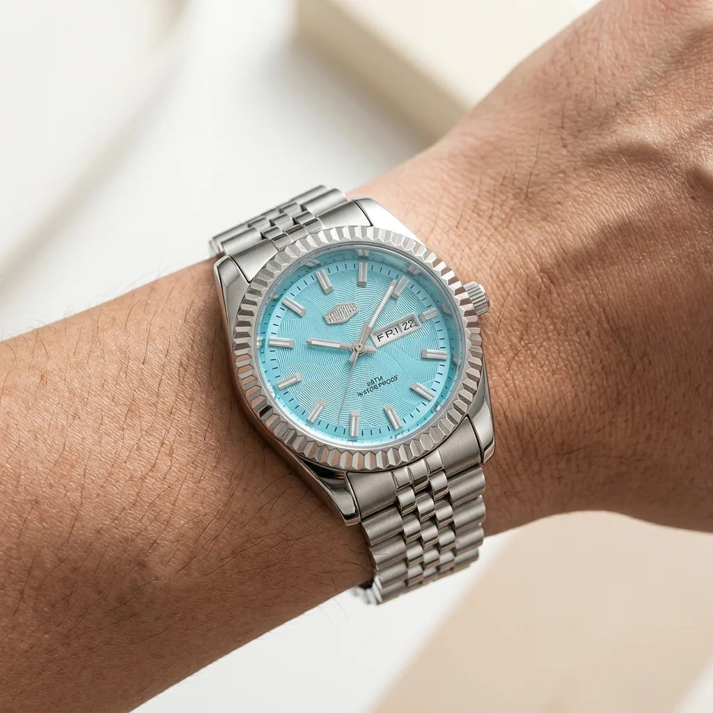Heroforce 5083 Luxury Ana - worn wrist, natural skin, luxury, soft daylight