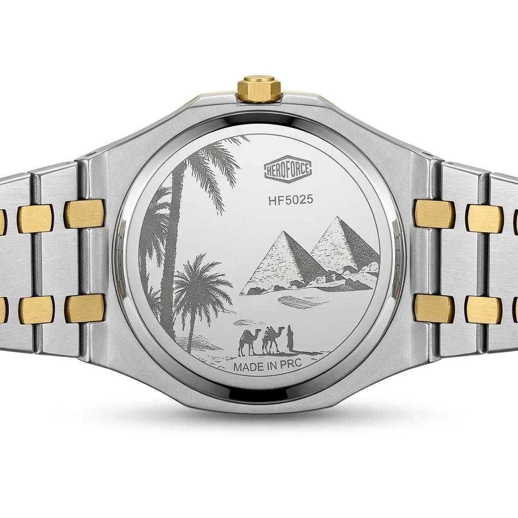 HEROFORCE Luxury Quartz Men's Watch - Quartz Men's Watch Waterproof Luminous Date - caseback view