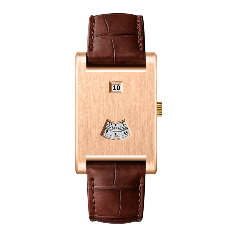 rose gold case leather strap