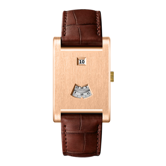 rose gold case leather strap