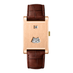 rose gold case leather strap