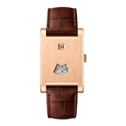 rose gold case leather strap
