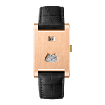 rose gold watch black strap