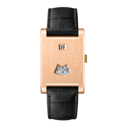 rose gold watch black strap