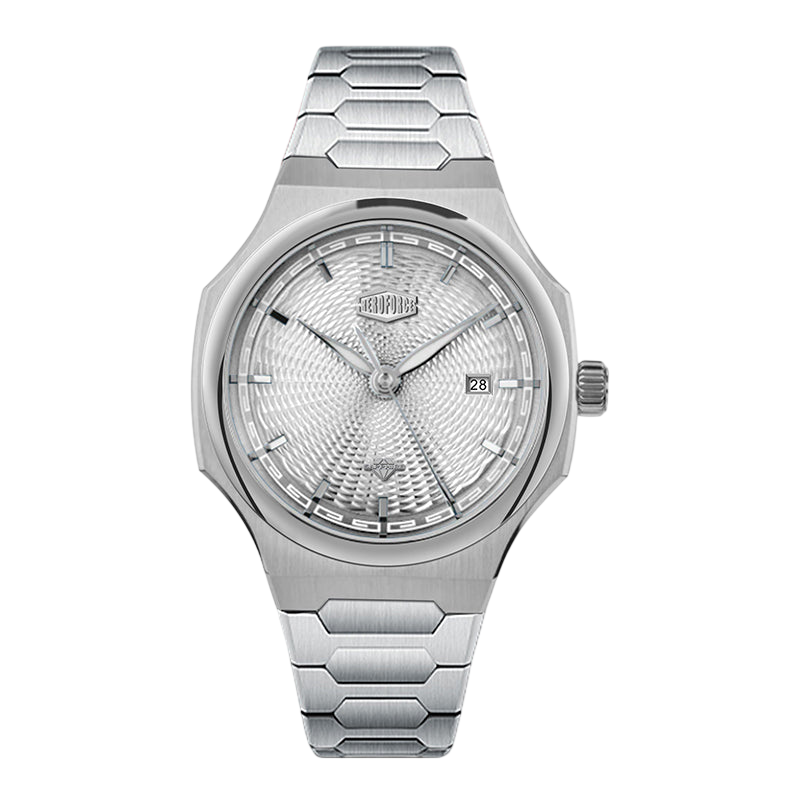 silver dial_ steel watch