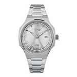 silver dial_ steel watch
