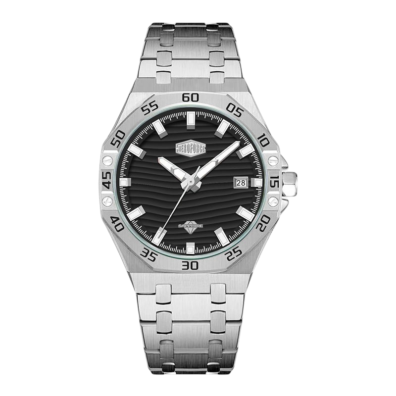 front view black dial