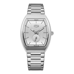 silver dial metal watch