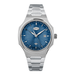 steel case blue dial