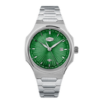 steel case green dial
