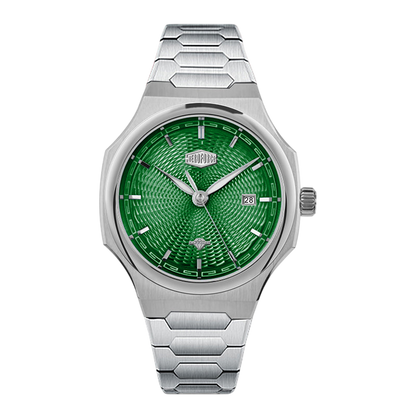 steel case green dial