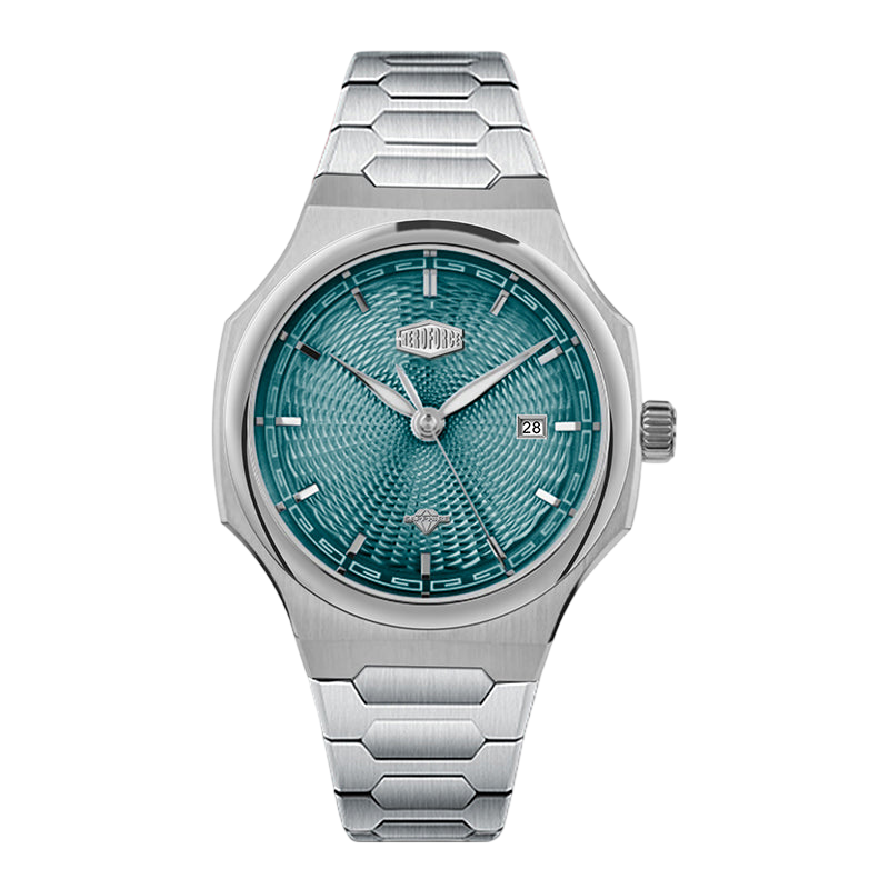 steel case teal dial