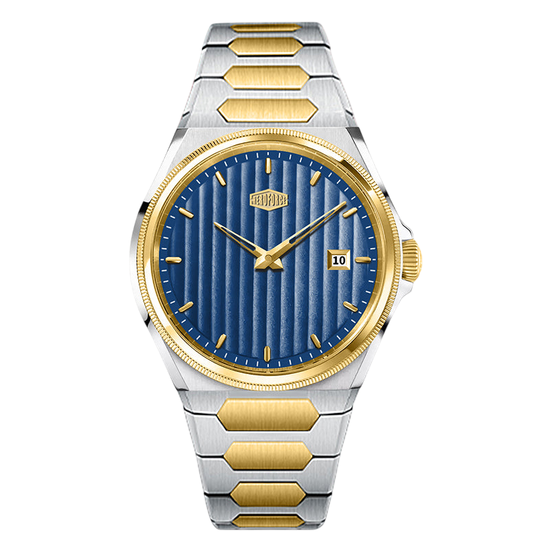 two-tone blue dial