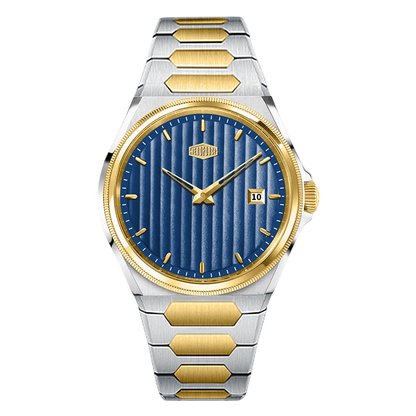 two-tone blue dial