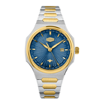 two-tone blue sunburst dial
