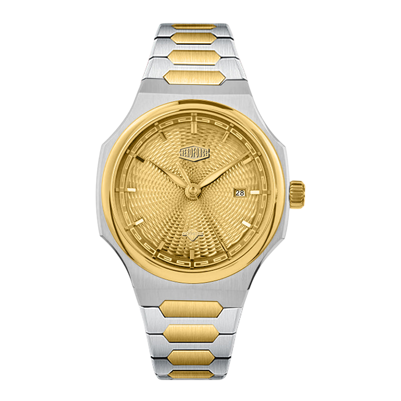 two-tone gold sunburst dial