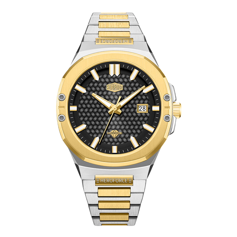 two-tone watch, gold bezel