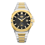 two-tone watch, gold bezel