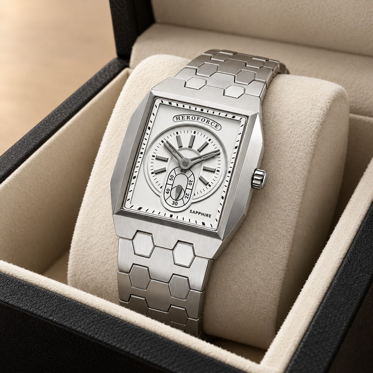 VAULTRA Silver White in a watch box