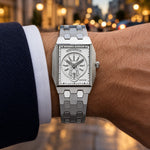 VAULTRA Silver White on the wrist with a navy blazer