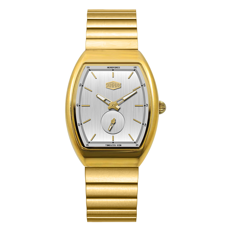 gold watch silver dial