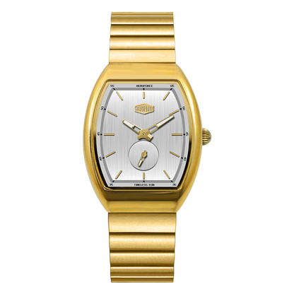 gold watch silver dial
